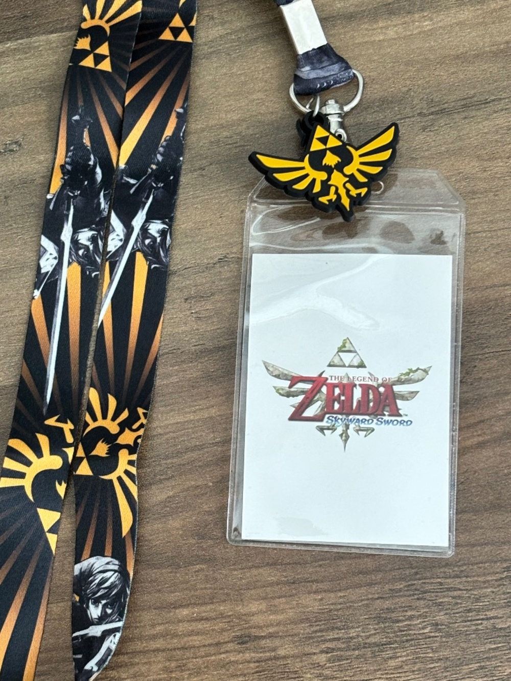 NEW Legend of Zelda Skyward Sword Lanyard AOP Hylian Crest Charm Nintendo 2016